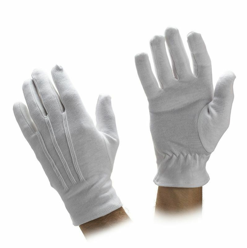 White Cotton Gloves -  Uniform, Parade, Military, Santa Gloves
