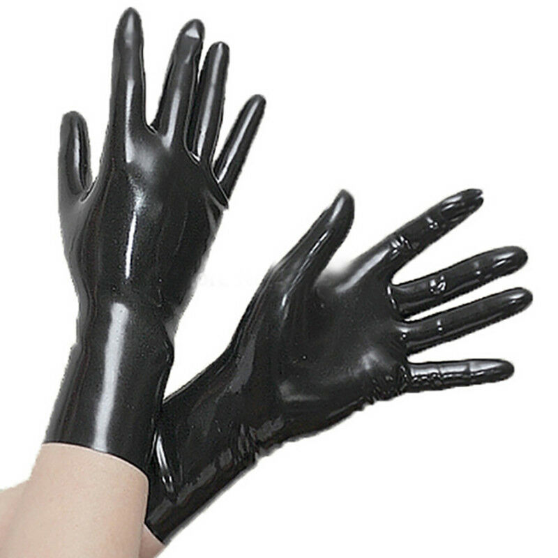 Latex Short Gloves 0.4mm Club Wear For Catsuit Dress Rubber Fetish Costume