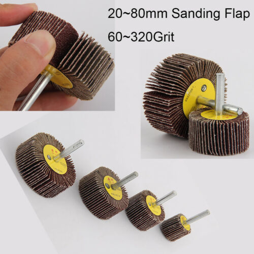 Sanding Flap Grind Wheel Disc 20~80mm Abrasive Rotary Drill 6mm Shank 60~320grit