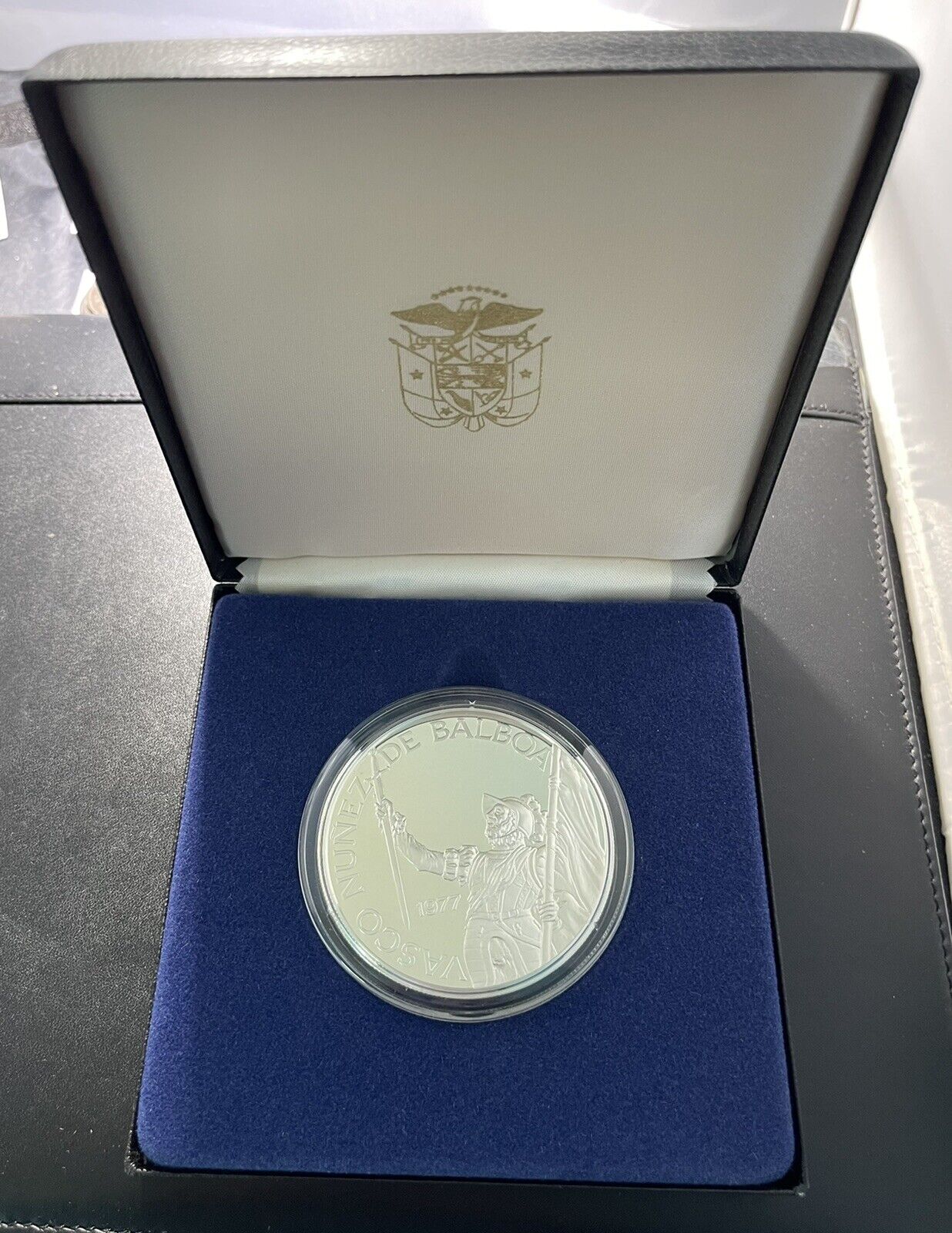 Panama 1977 20 Balboa Silver Coin With Case And Coa:   3.8539oz Asw