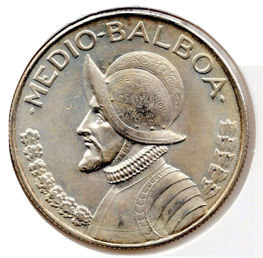 1966 Panama 1/2 Balboa Medio Silver Coin Half Dollar Republica De Panama