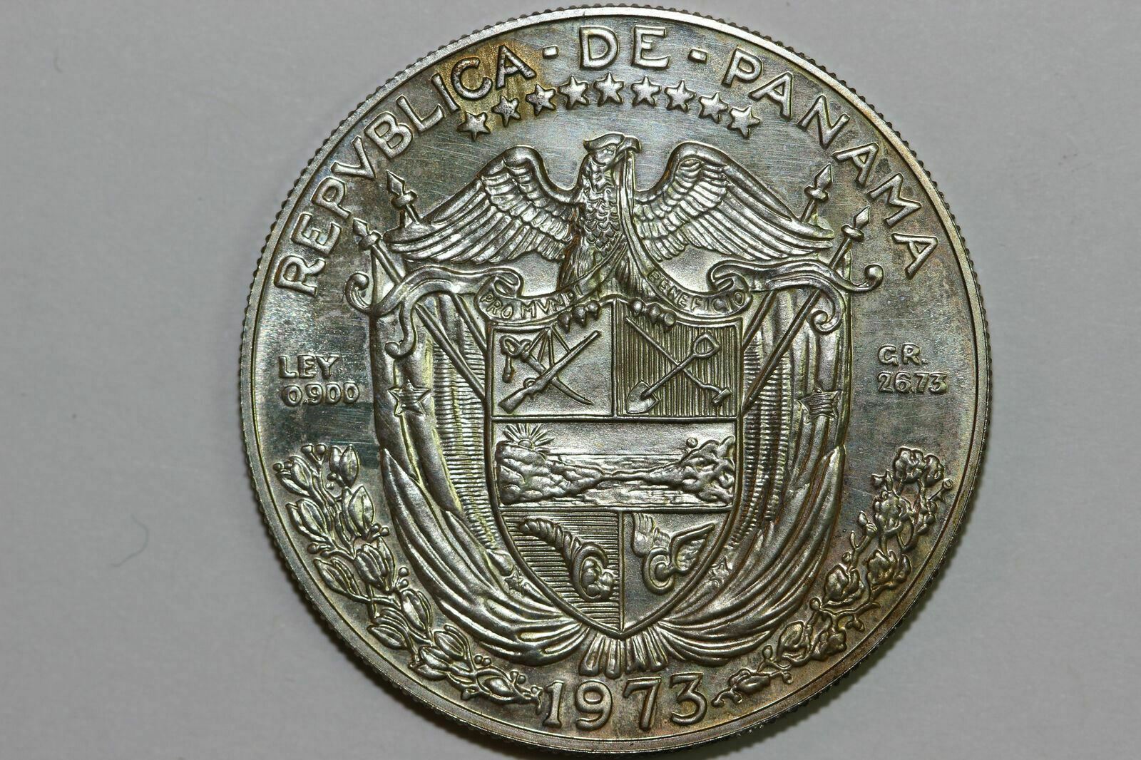 1973 Panama 1 Balboa 90% Silver Coin Proof (num6022)